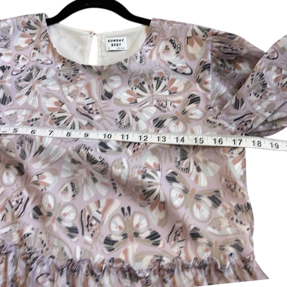 Aritzia Sunday Best Lillian Dress- Butterfly Print Babydoll Dress- Size XS - Picture 10 of 13